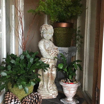 Cherub Angel and cypress greenhouse