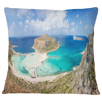 Balos Beach at Crete Island Greece Oversized Beach Throw Pillow, 16"x16"