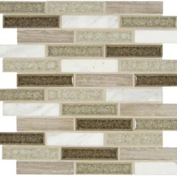 Crystal Cliffs Cracked Glasss & Stone Mosaic - Mosaic Tile