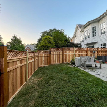 Custom Stepped Cedar Lattice Fence