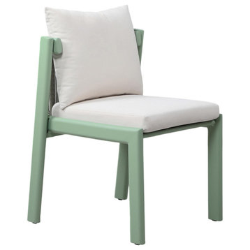 Nancy Mint Green and Cream Outdoor Dining Chair