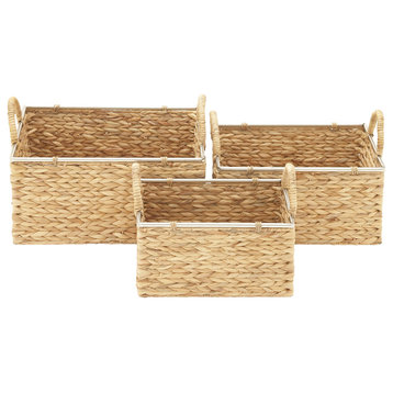 Contemporary Light Brown Seagrass Storage Basket 41143