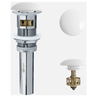 STYLISH Undermount Sink Pop-Up Drain with white ceramic cap with overflow