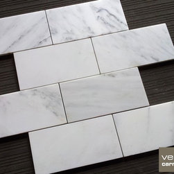 Carrara (Carrera) Venato 4x8" Marble Subway Tile - Tile