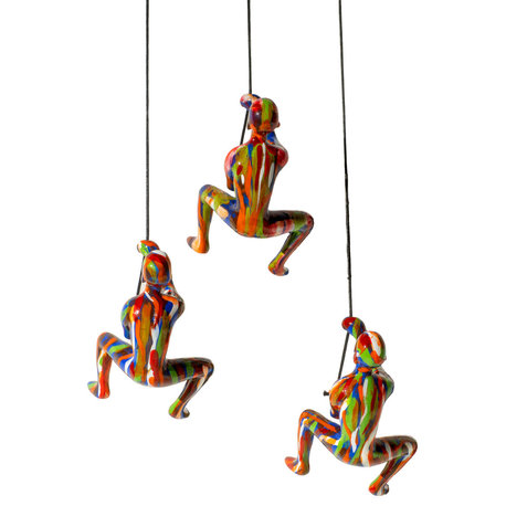 Climbing Man Wall Art 3-Pack Multi-Color
