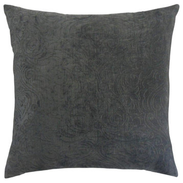 The Pillow Collection Black Lancashire Throw Pillow, 18"