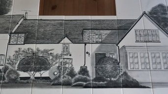 Customers House painted in Black and White on Tiles