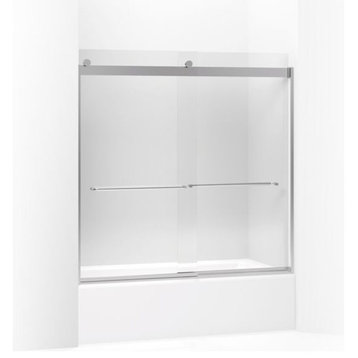 Kohler Levity Sliding Bath Door, Crystal Clear Glass, Bright Silver
