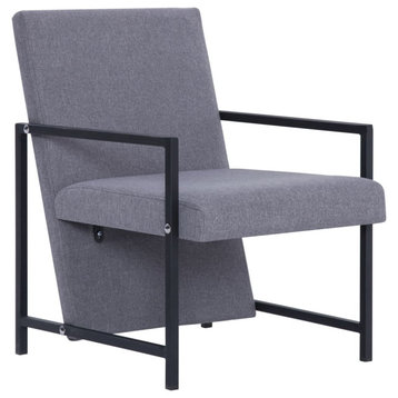 vidaXL Accent Chair Accent Single Sofa Chair with Chrome Feet Light Gray Fabric