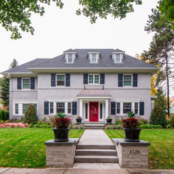 Red Door on a Traditional Home
