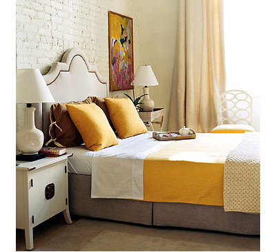 Eclectic  dominomag- eclectic yellow bedroom
