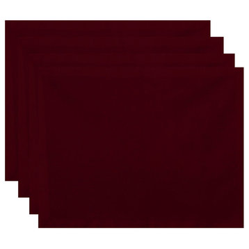 Solid Placement, Cranberry, Set of 4