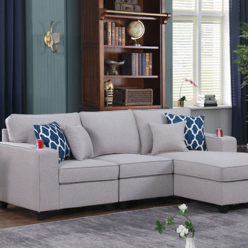 Cooper 93.5" Sectional Sofa Chaise with Cupholder