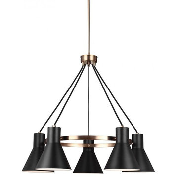 Towner 5-Light Chandelier in Satin Brass