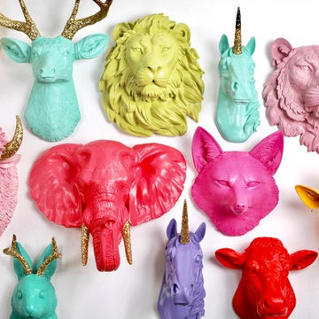White Faux Taxidermy in Color