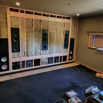 Home Theater - New Front Wall and Motorized Masking Screen