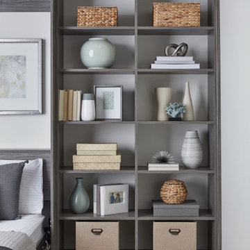 Murphy Bed in Guest Room with Side Storage