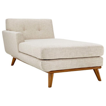Engage Left-Facing Upholstered Fabric Chaise, Beige