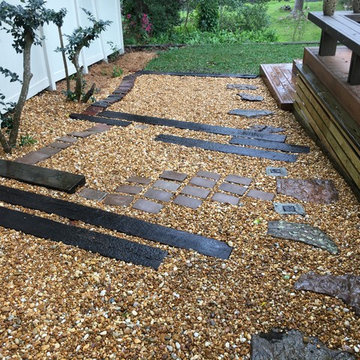 Sloping garden path