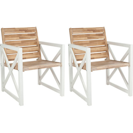 Irina Arm Chair (Set of 2) - White, Oak