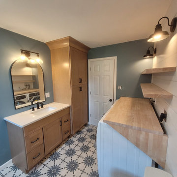 Transitional Contemporary Bathroom Laundry Room Remodel