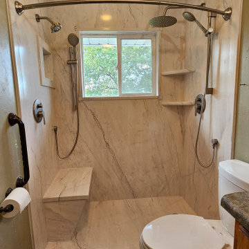 Bathroom Remodel with New Shower and Bench Seating
