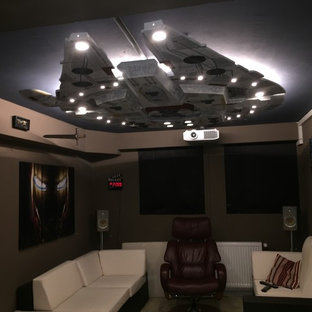 Mid-sized trendy home theater photo in Frankfurt