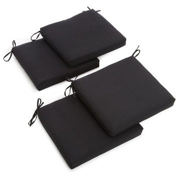 20"x19" Twill Chair Cushion, Set of 4, Black