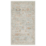 Nourison - Nourison Traditional Home 2'6" x 4'6" Light Blue Vintage Indoor Area Rug - Set the tone for rest and relaxation with this vintage-inspired blue rug from the Traditional Home Collection. Classic Persian motifs are reinvented with transitional styling, then finished with short fringe edges. The machine-made polypropylene construction boasts performance and durability, resulting in a shed-free rug that cleans up easily with regular vacuuming and spot cleaning with a damp washcloth.