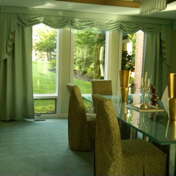 Custom Window Treatments and Parson Chair Covers