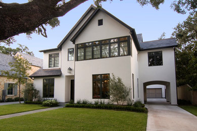 Example of a transitional exterior home design in Houston