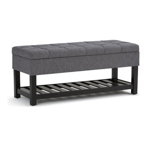 Simpli Home Arlington Entryway Storage Bench In Espresso Brown