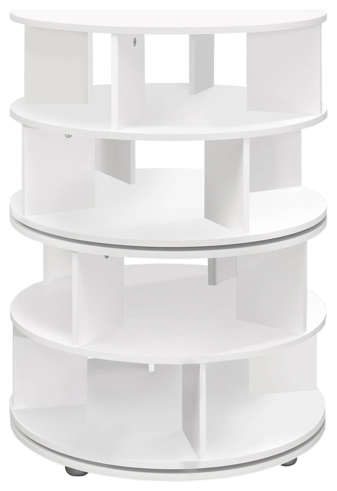 Montauk Wooden 16 Pair Revolving Shoe Storage Rack Carousel, White