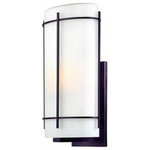 Dolan Designs - Dolan Designs 9303-34 Pacifica - 1 Light Lg Outdoor Wall Mount - Shade Included. Install Location: E Backplate Depth: 0.50Pacifica 1 Light Lg Outdoor Wall Mount Olde World Iron Satin White Glass *UL Approved: YES *Energy Star Qualified: n/a *ADA Certified: n/a *Number of Lights: Lamp: 1-*Wattage:100w A19 Medium Base bulb(s) *Bulb Included:No *Bulb Type:A19 Medium Base *Finish Type:Olde World Iron