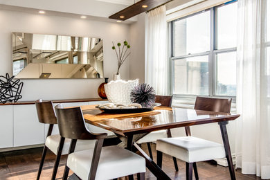 Example of a trendy dining room design in New York