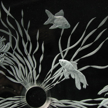 engraved goldfish sink