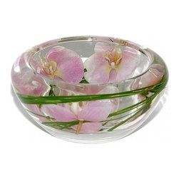 Pink Phalaenopsis Flower Bowl - Home Decor