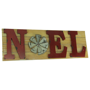 Distressed Look Holiday Word Sign Windmill Wall Hanging