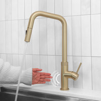 Single Handle Pull Down Touchless Kitchen Faucet, Brushed Gold