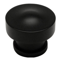 Cosmas - Cosmas 704FB Flat Black Round Cabinet Knob, 1-1/4" Diameter, Set of 10 - Cabinet And Drawer Knobs