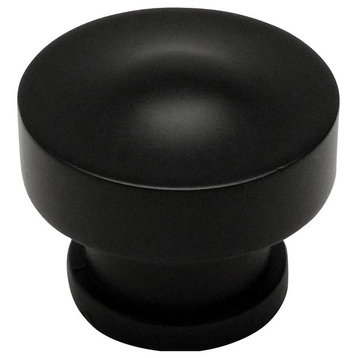 Cosmas 704FB Flat Black Round Cabinet Knob, 1-1/4" Diameter, Set of 10