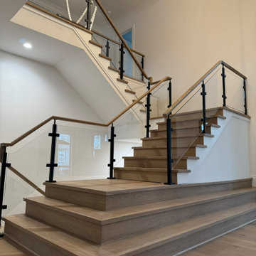 Project #132 | White Oak Staircase with Glass Balustrade