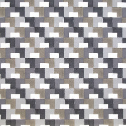 Clueit Webb Interiors Printed Fabric Collection - Tetric Taupe - Curtain Fabric