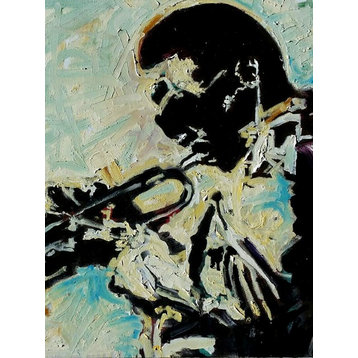 Miles Davis Palette Knife Impasto Painting, 24"x18"