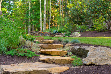 Photo of a rustic landscaping in Boston.