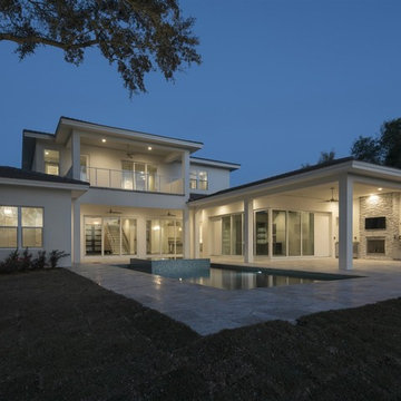 New Transitional Custom Home Overlooking the First Green in Bay Hill