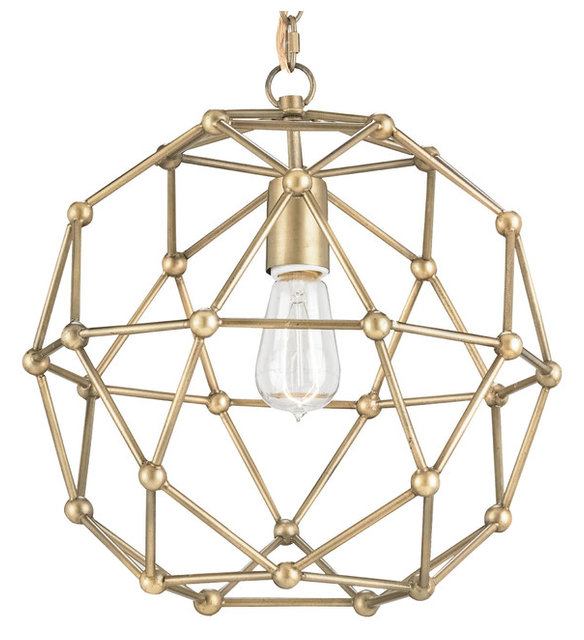 Geodesic Antique Brass Mid Century Modern Orb Pendant 14 Geodesic Antique Brass Mid Century Modern Orb Pendant 14