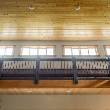 Balcony railings from resawn barn timbers