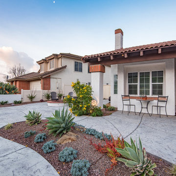 Rancho Bernardo Front Exterior Hardscape and Firepit