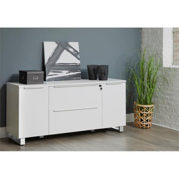 Credenza with 2 Drawers and 2 Doors in White
